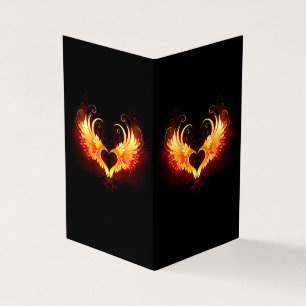 Angel Fire Heart met Wings Visitekaartjes