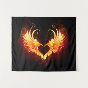 Angel Fire Heart met Wings Wandkleed
