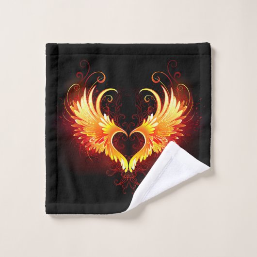 Angel Fire Heart with Wings (Gant de toilette)