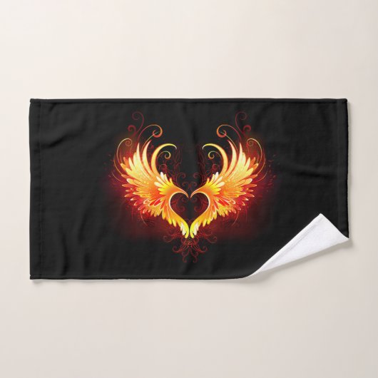 Angel Fire Heart with Wings (Serviette à main)