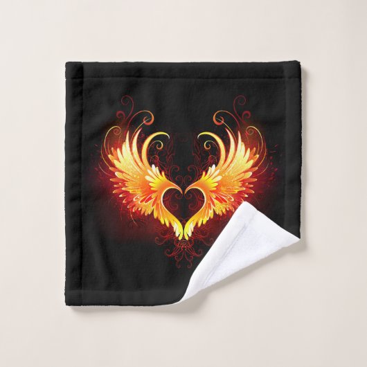 Angel Fire Heart with Wings (Gant de toilette)