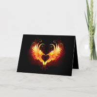 Angel Fire Heart with Wings