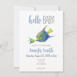 Angel Fish Baby shower Invitation Kaart