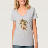 Angel Floral Flower Roos Wing Dames T-shirt (Voorkant)