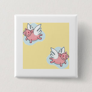 Angel Flying Pigs Chinese New Year Birth Sq Button