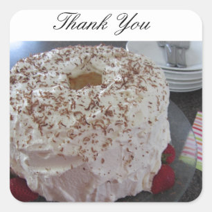 Angel Food Cake bedankt Vierkante Sticker