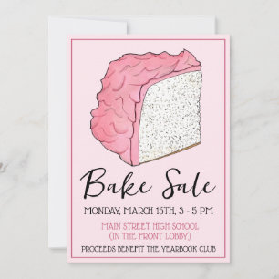 Angel Food Cake Slice Bake Sale Dessert Social Kaart