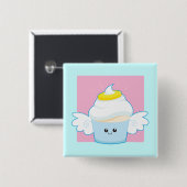 Angel Food Cupcake Vierkante Button 5,1 Cm (Voorkant /achterkant)