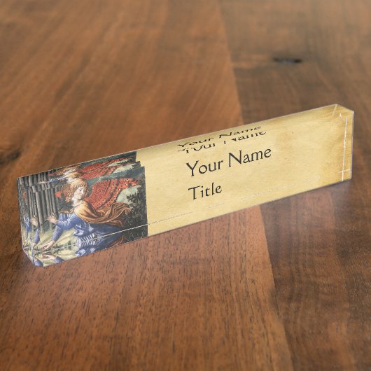 Angel Gathering Flowers in een hemel landschap Naambordje (Zijkant)