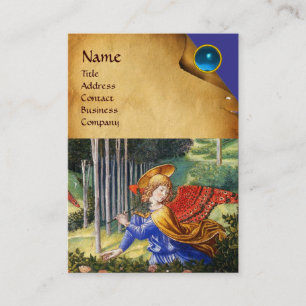Angel Gathering Flowers in een hemel landschap Visitekaartje