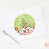 Angel gebruiksvoorwerpen uit de keuken van Kerstmi Ronde Sticker (Envelop)