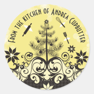 Angel gebruiksvoorwerpen uit de keuken van Kerstmi Ronde Sticker