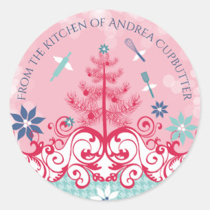 Angel gebruiksvoorwerpen uit de keuken van Kerstmi Ronde Sticker