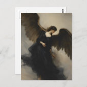 Angel gekleed in het zwart briefkaart (Voorkant / Achterkant)