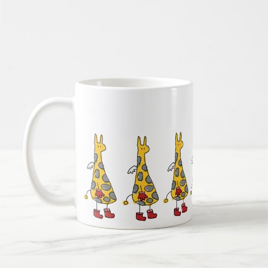 Angel Giraffes Marching Coffee Mok (Links)