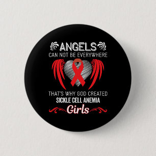 Angel Girl- Sikkelcelanemie Bewustzijn Supporter Ronde Button 5,7 Cm