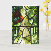 Angel Glas in lood Groeten Kaart (Gele Bloem)