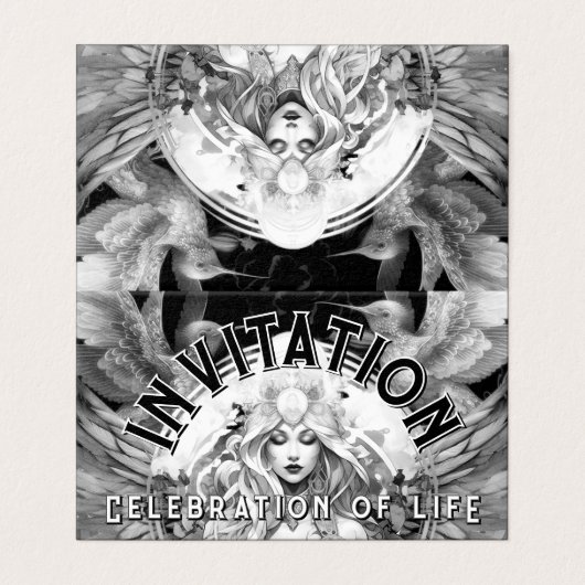 Angel Goddess Vie Célébration d'anniversaire Invit (Outside Unfolded)