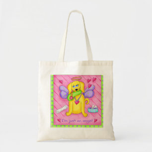 Angel Golden Yellow Dog met scheen Tote Bag