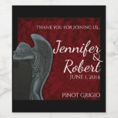 Angel gothique sur Red Velvet Mariage Étiquette de (Étiquettes simples)