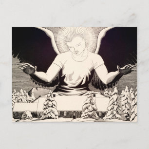Angel Halo Peace on Earth Religieuze winter Briefkaart