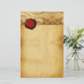 ANGEL HEART RED WAX SEAL PARCHMENT MONOGRAM BRIEFPAPIER (Staand voorkant)