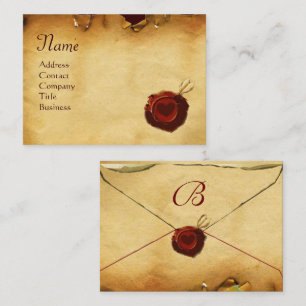ANGEL HEART RED WAX SEAL PARCHMENT Monogram Visitekaartje