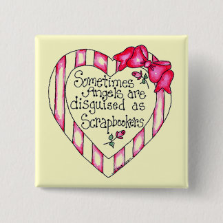 Angel Heart Scrapbooker Tshirts en Gifts Vierkante Button 5,1 Cm