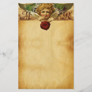 ANGEL HEART WAX SEAL PARCHMENT Monogram Briefpapier