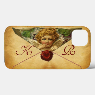 ANGEL HEART WAX SEAL PARCHMENT Monogram iPhone 13 Hoesje