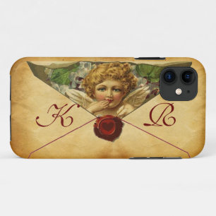 ANGEL HEART WAX SEAL PARCHMENT Monogram iPhone 11 Hoesje