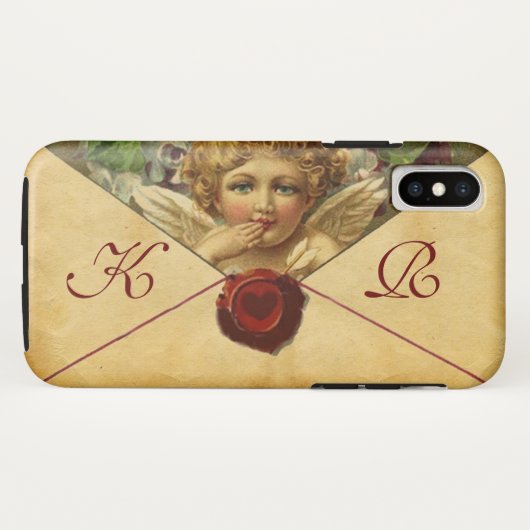 ANGEL HEART WAX SEAL PARCHMENT Monogram Case-Mate iPhone Case (Achterkant (horizontaal))