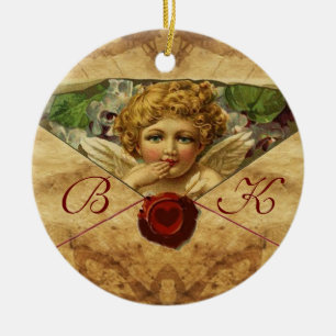 ANGEL HEART WAX SEAL PARCHMENT Monogram Keramisch Ornament