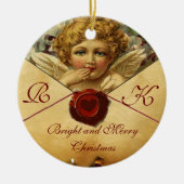 ANGEL HEART WAX SEAL PARCHMENT Monogram Keramisch Ornament (Voorkant)