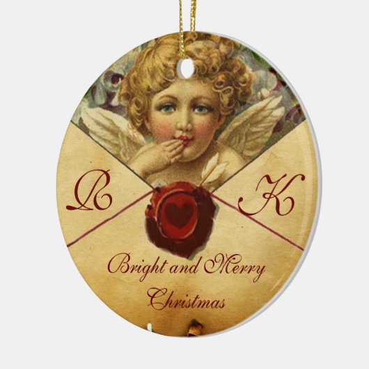 ANGEL HEART WAX SEAL PARCHMENT Monogram Keramisch Ornament (Links)
