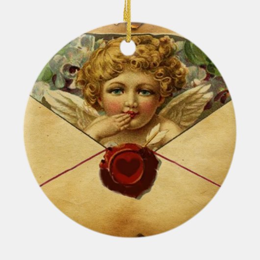 ANGEL HEART WAX SEAL PARCHMENT Monogram Keramisch Ornament (Achterkant)