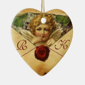 ANGEL HEART WAX SEAL PARCHMENT Monogram Keramisch Ornament (Rechts)
