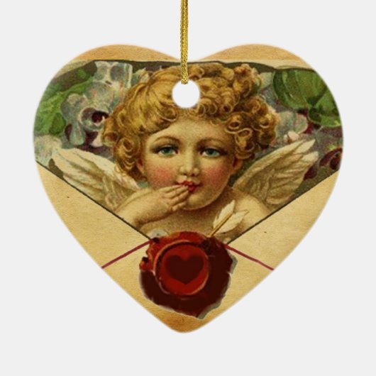 ANGEL HEART WAX SEAL PARCHMENT Monogram Keramisch Ornament (Achterkant)