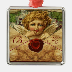 ANGEL HEART WAX SEAL PARCHMENT Monogram Metalen Ornament