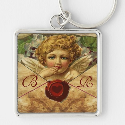 ANGEL HEART WAX SEAL PARCHMENT MONOGRAM SLEUTELHANGER (Voorkant)