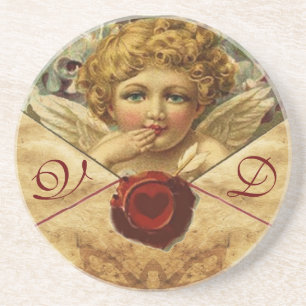 ANGEL HEART WAX SEAL PARCHMENT Monogram Zandsteen Onderzetter