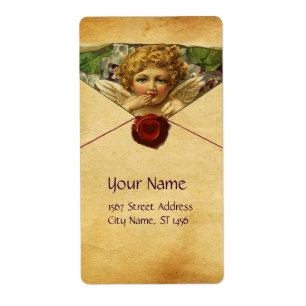 ANGEL HEART WAX SEAL PARCHMENT VALENTIJNSDAG ETIKET
