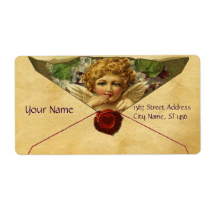 ANGEL HEART WAX SEAL PARCHMENT VALENTIJNSDAG ETIKET