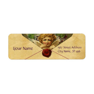 ANGEL HEART WAX SEAL PARCHMENT VALENTIJNSDAG ETIKET
