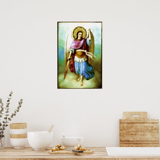 Angel Heilige Archangel Saint Michael Poster (Keuken)
