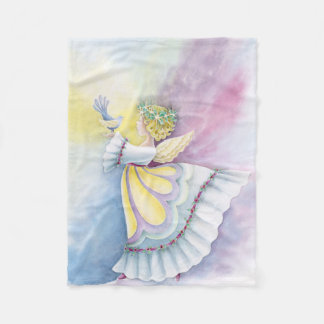 Angel Holding Bird Fleece Blanket Deken