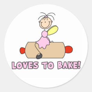Angel houdt van T-shirts en cadeautjes voor bake Ronde Sticker