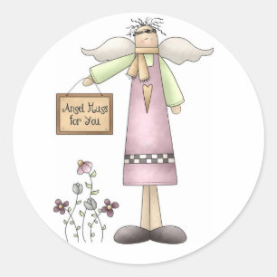 Angel Hugs voor You-Stickers Ronde Sticker
