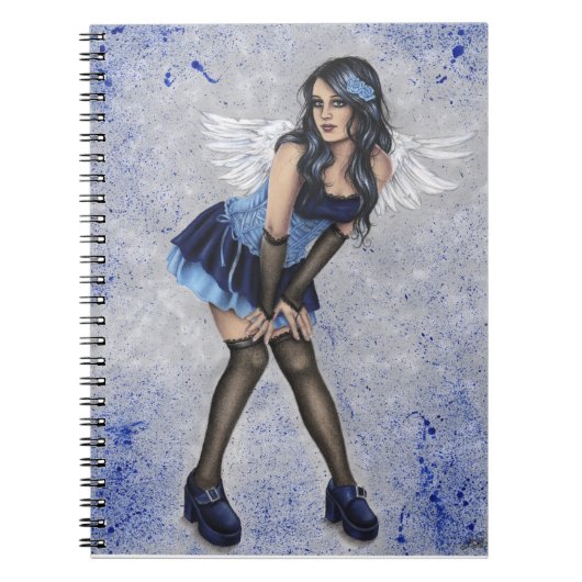 Angel in blauw notebook notitieboek (Voorkant)