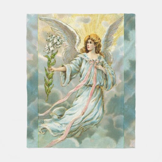 Angel in Blue Fleece Blanket Deken (Voorkant)